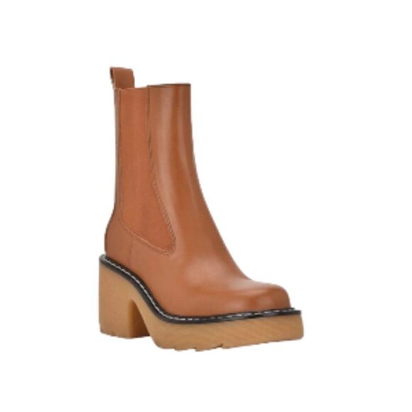 Marc Fisher Ltd. Fredy Platform Boot In Medium Natural 6.5M NWT - Picture 1 of 2